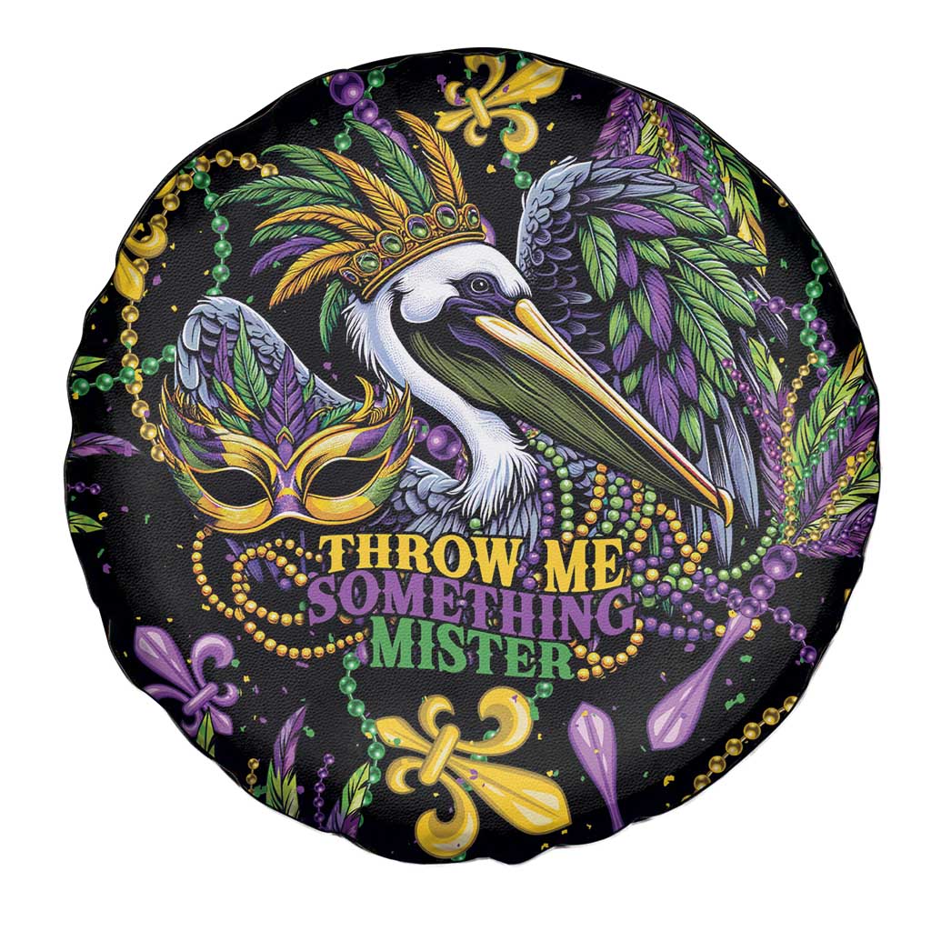 Mardi Gras Pelican Spare Tire Cover Throw me Something Mister! - Wonder Print Shop