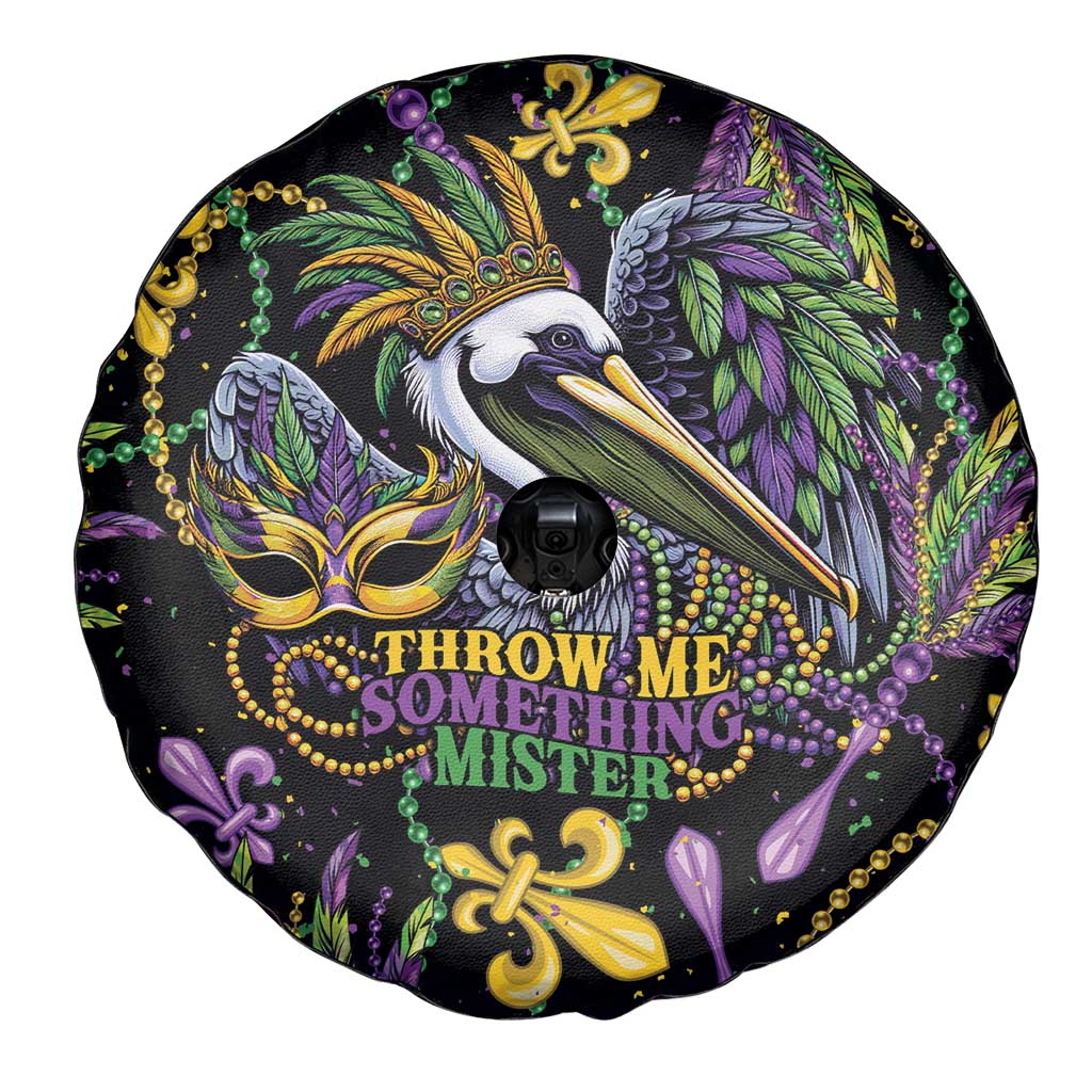 Mardi Gras Pelican Spare Tire Cover Throw me Something Mister! - Wonder Print Shop