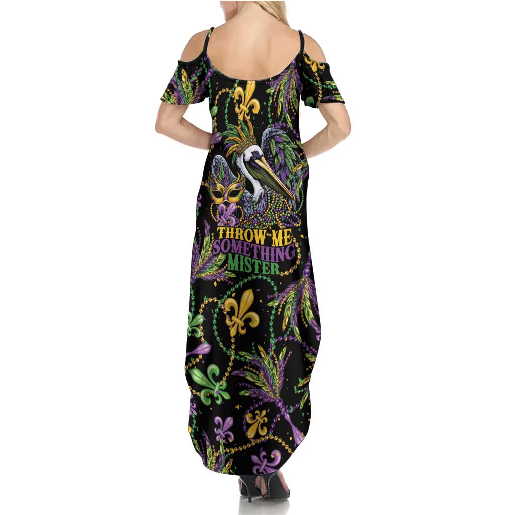 Mardi Gras Pelican Summer Maxi Dress Throw me Something Mister! - Wonder Print Shop