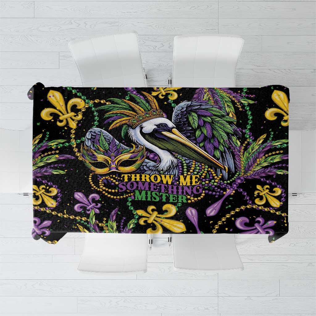 Mardi Gras Pelican Tablecloth Throw me Something Mister! - Wonder Print Shop