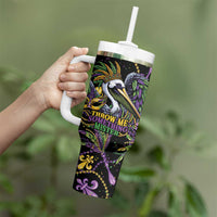 Mardi Gras Pelican Tumbler With Handle Throw me Something Mister! - Wonder Print Shop