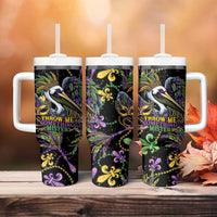 Mardi Gras Pelican Tumbler With Handle Throw me Something Mister! - Wonder Print Shop