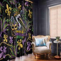 Mardi Gras Pelican Window Curtain Throw me Something Mister! - Wonder Print Shop