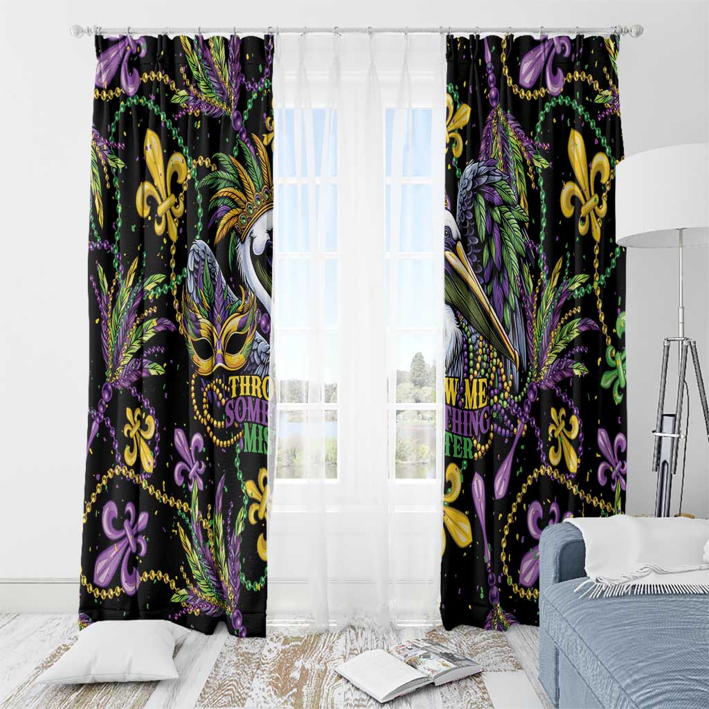 Mardi Gras Pelican Window Curtain Throw me Something Mister! - Wonder Print Shop
