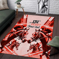 Personalized Kentucky Horse Racing Area Rug Happy 151st Anniversary Red Style LT9