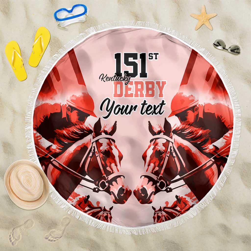 Personalized Kentucky Horse Racing Beach Blanket Happy 151st Anniversary Red Style LT9