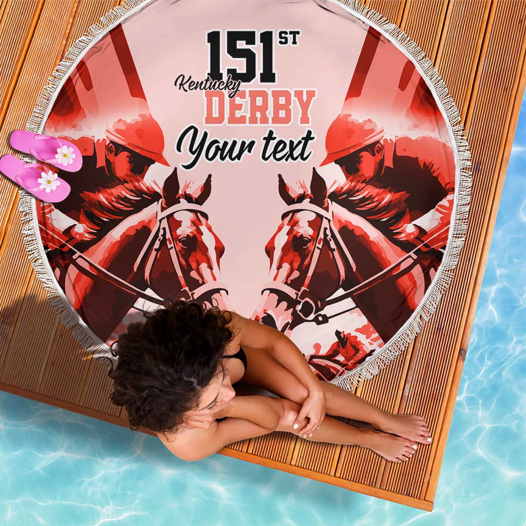 Personalized Kentucky Horse Racing Beach Blanket Happy 151st Anniversary Red Style LT9