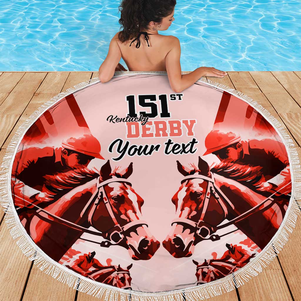 Personalized Kentucky Horse Racing Beach Blanket Happy 151st Anniversary Red Style LT9