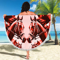 Personalized Kentucky Horse Racing Beach Blanket Happy 151st Anniversary Red Style LT9