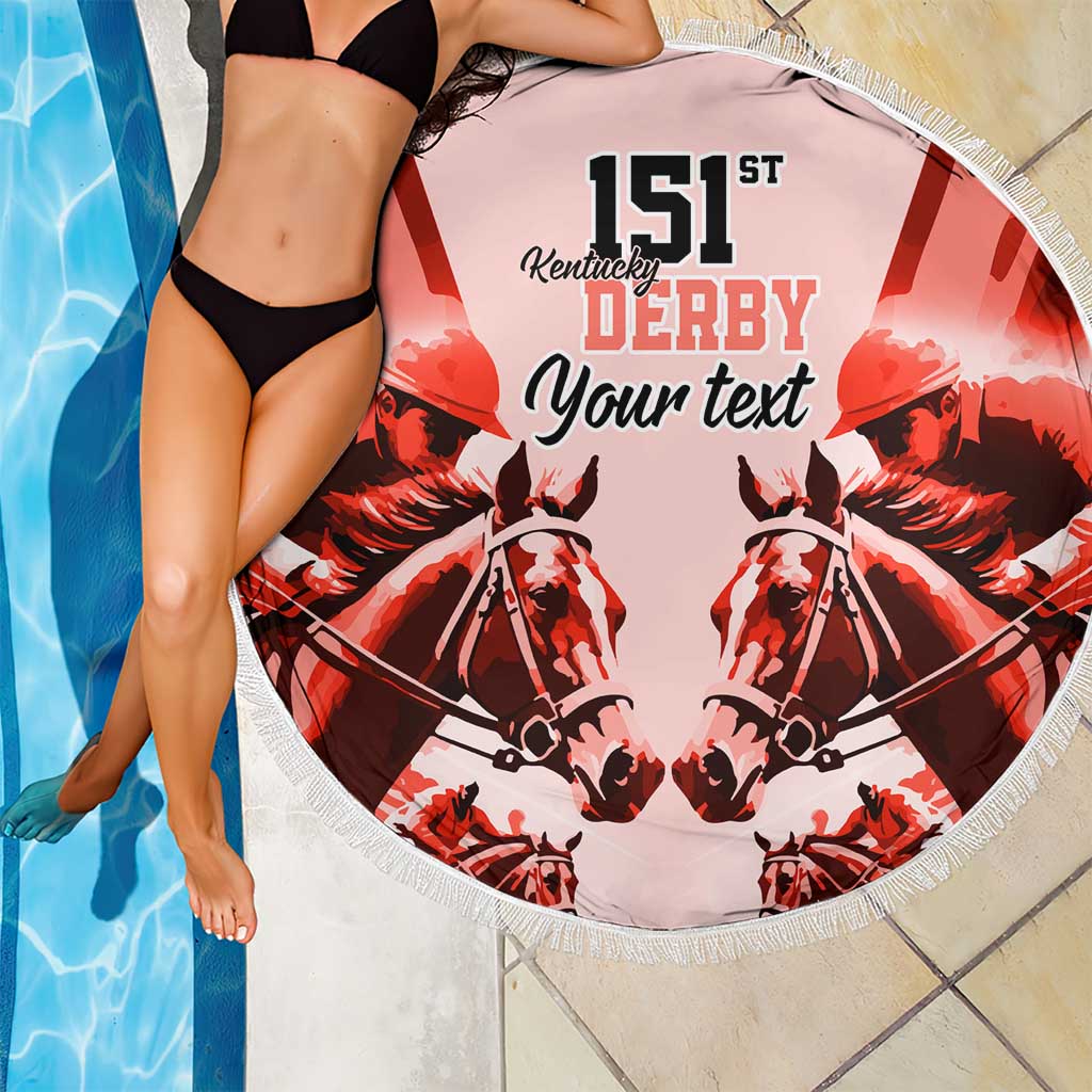 Personalized Kentucky Horse Racing Beach Blanket Happy 151st Anniversary Red Style LT9