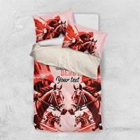 Personalized Kentucky Horse Racing Bedding Set Happy 151st Anniversary Red Style LT9