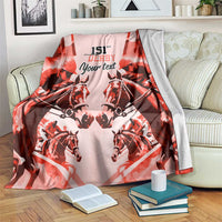 Personalized Kentucky Horse Racing Blanket Happy 151st Anniversary Red Style LT9