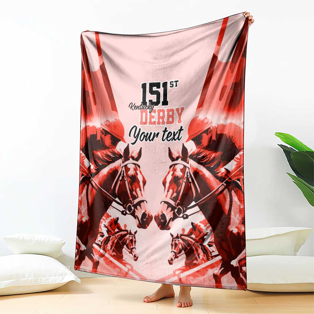 Personalized Kentucky Horse Racing Blanket Happy 151st Anniversary Red Style LT9