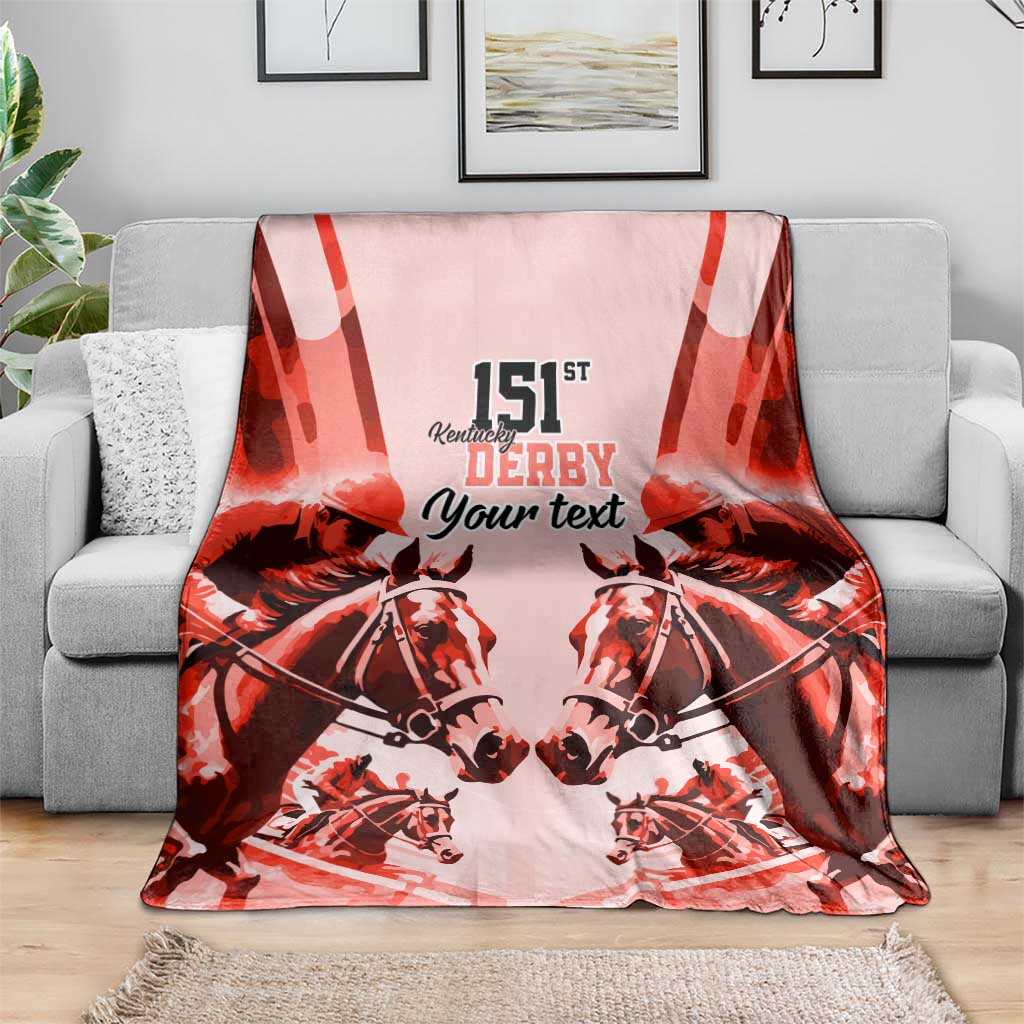 Personalized Kentucky Horse Racing Blanket Happy 151st Anniversary Red Style LT9