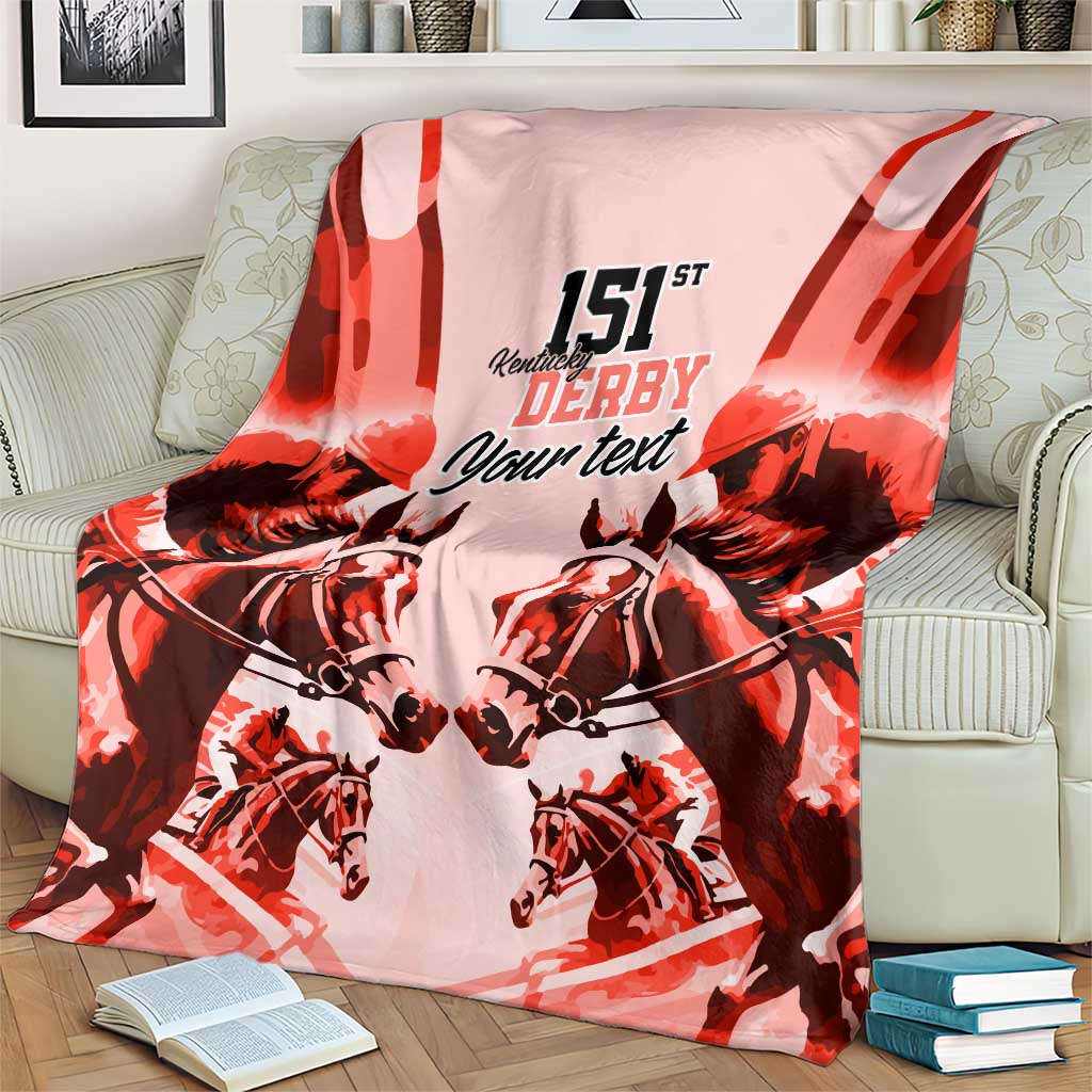 Personalized Kentucky Horse Racing Blanket Happy 151st Anniversary Red Style LT9