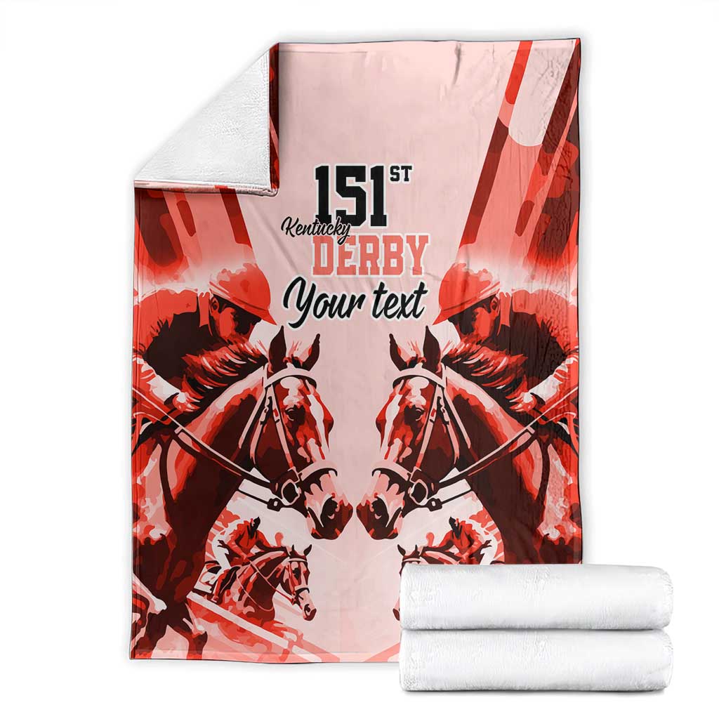 Personalized Kentucky Horse Racing Blanket Happy 151st Anniversary Red Style LT9