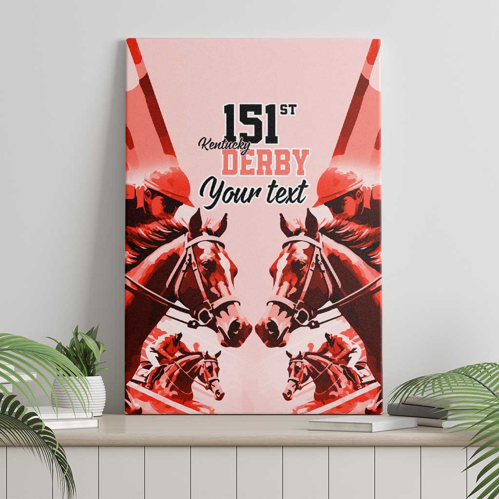Personalized Kentucky Horse Racing Canvas Wall Art Happy 151st Anniversary Red Style LT9