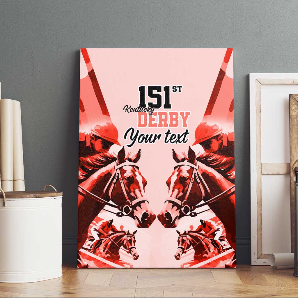 Personalized Kentucky Horse Racing Canvas Wall Art Happy 151st Anniversary Red Style LT9