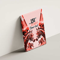 Personalized Kentucky Horse Racing Canvas Wall Art Happy 151st Anniversary Red Style LT9