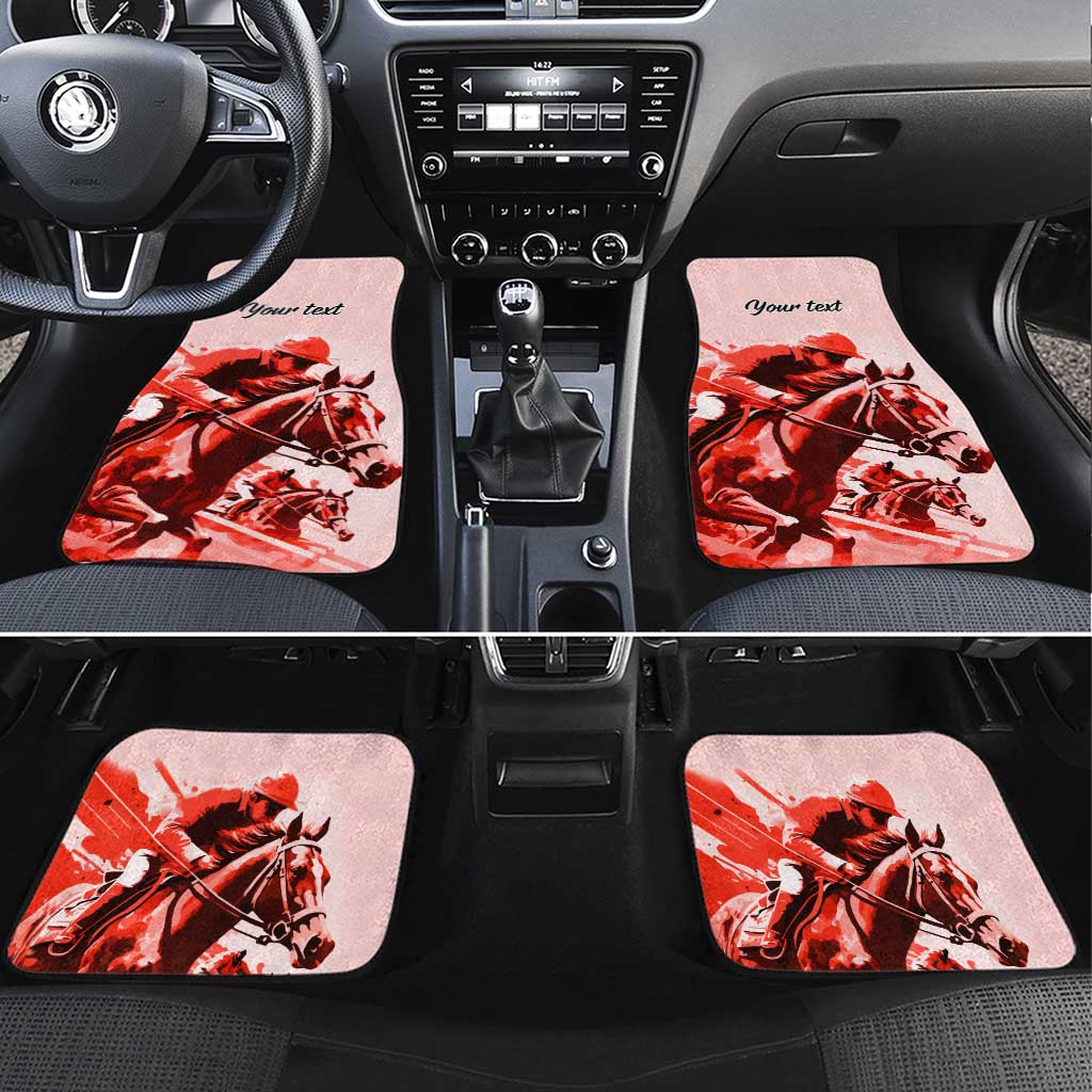 Personalized Kentucky Horse Racing Car Mats Happy 151st Anniversary Red Style LT9