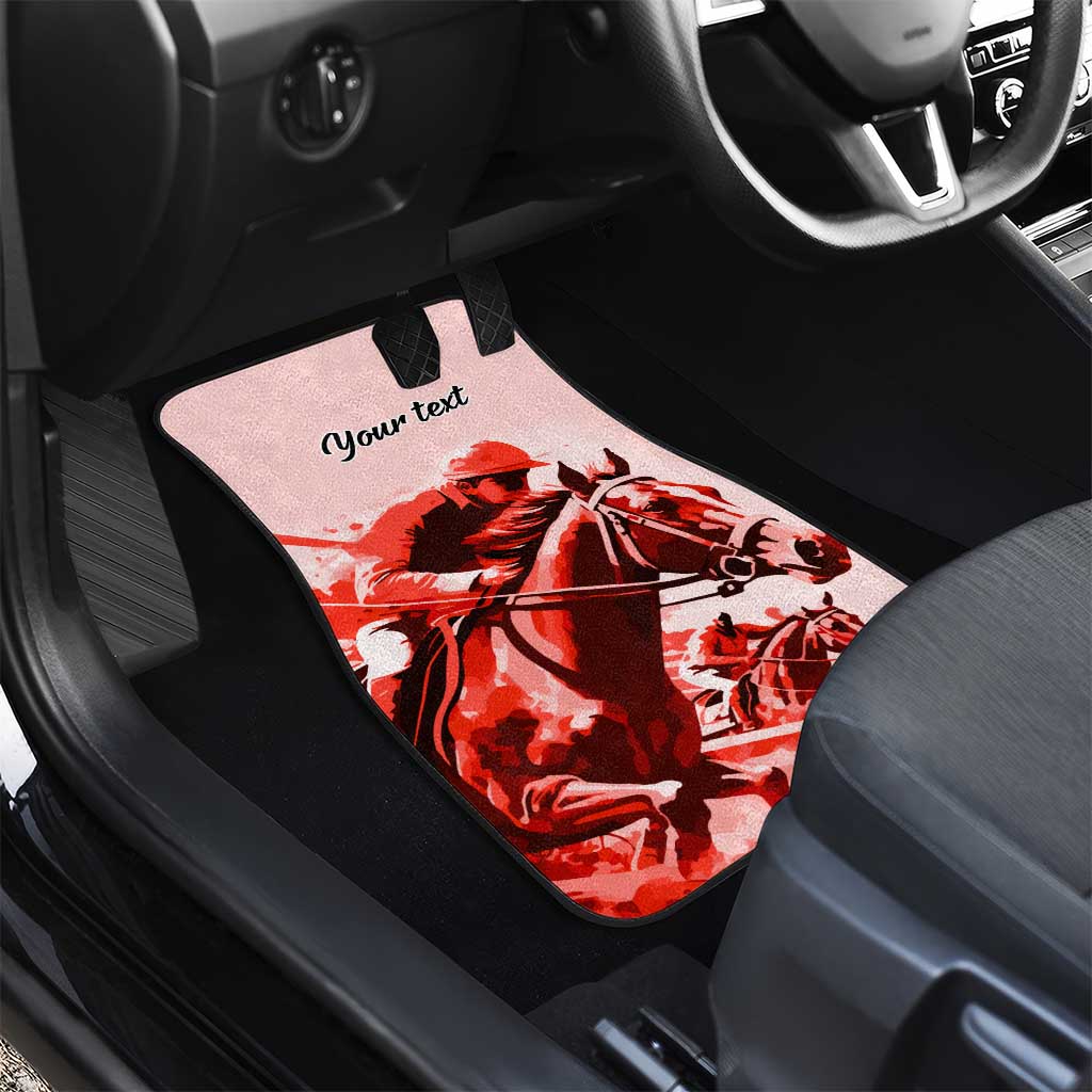 Personalized Kentucky Horse Racing Car Mats Happy 151st Anniversary Red Style LT9