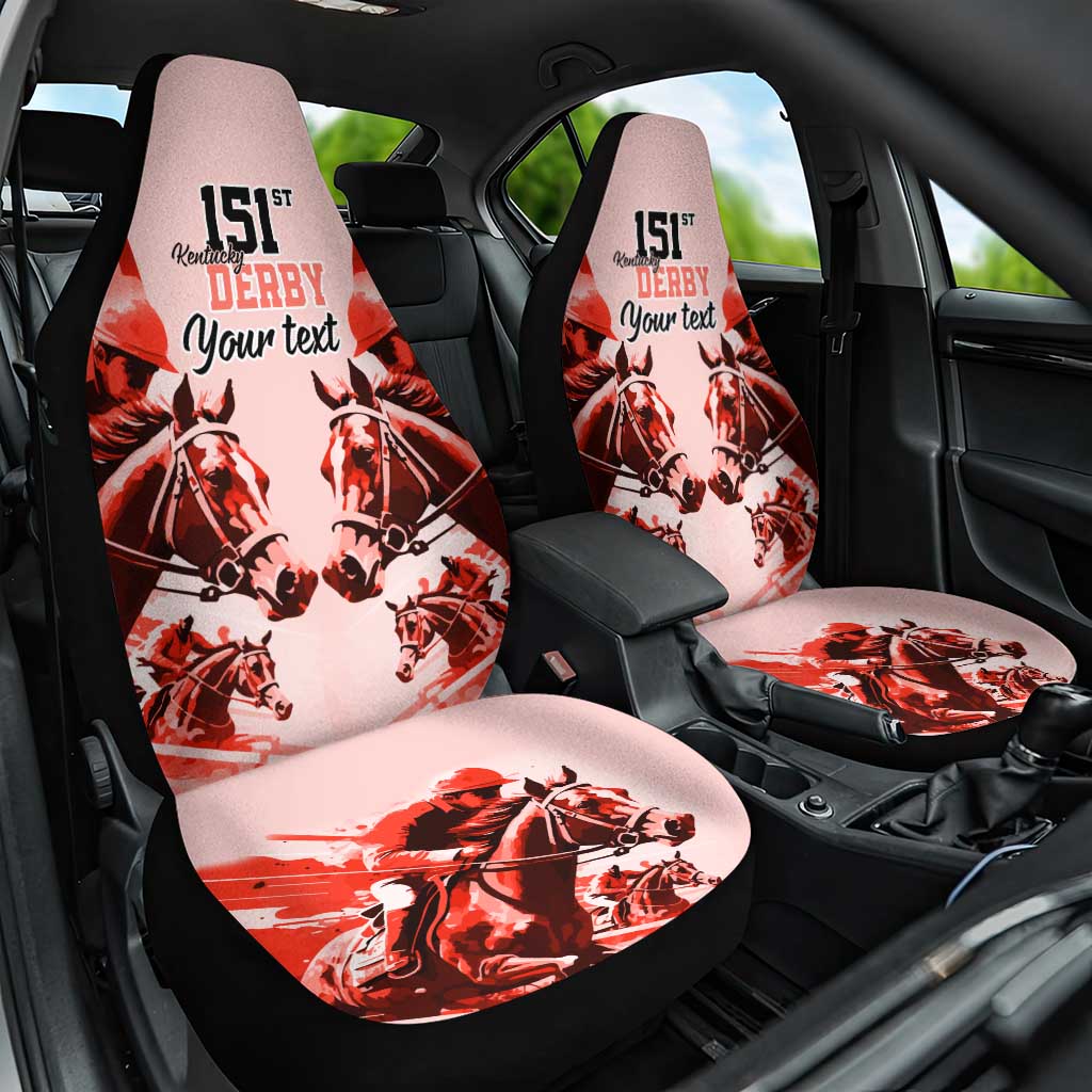 Personalized Kentucky Horse Racing Car Seat Cover Happy 151st Anniversary Red Style LT9