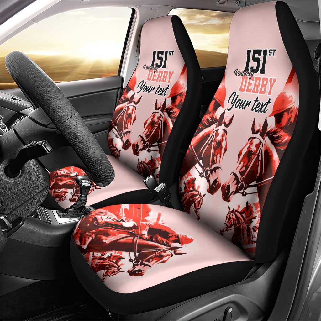 Personalized Kentucky Horse Racing Car Seat Cover Happy 151st Anniversary Red Style LT9