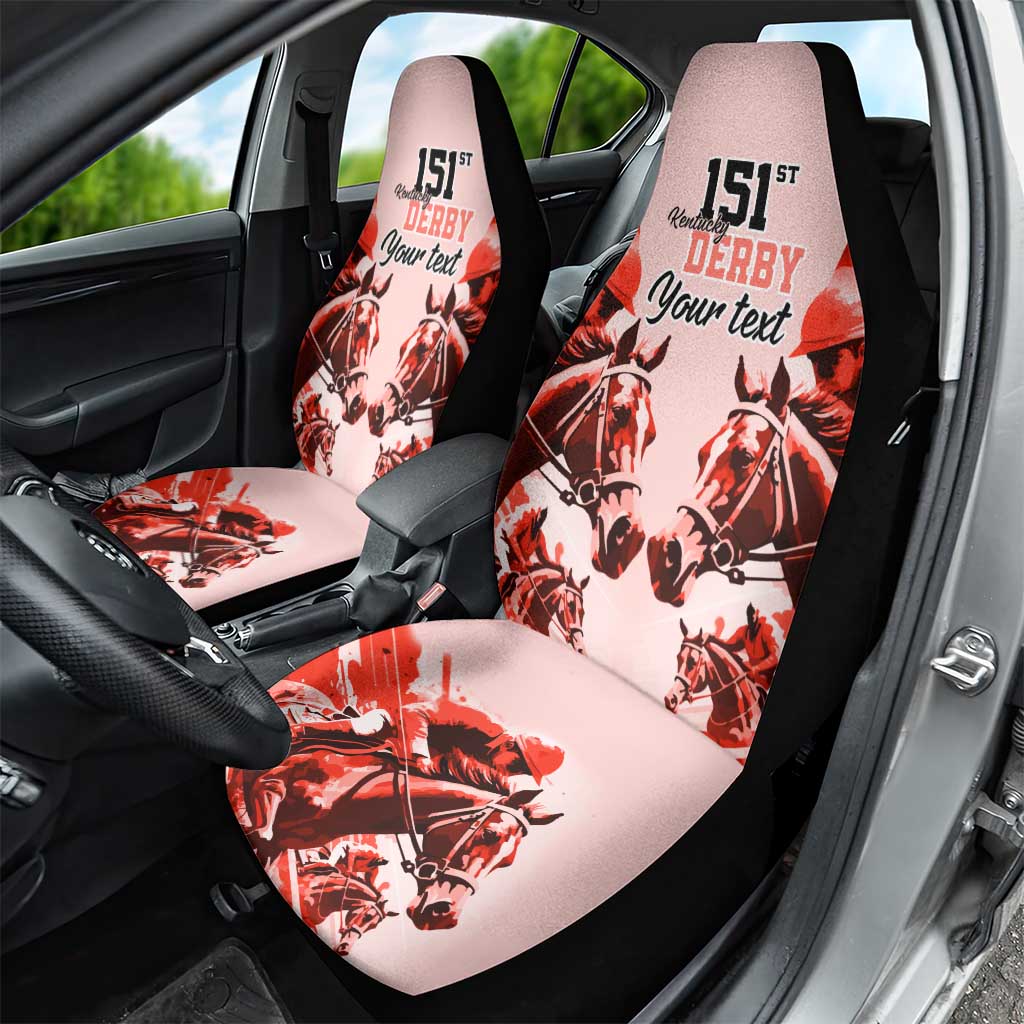 Personalized Kentucky Horse Racing Car Seat Cover Happy 151st Anniversary Red Style LT9