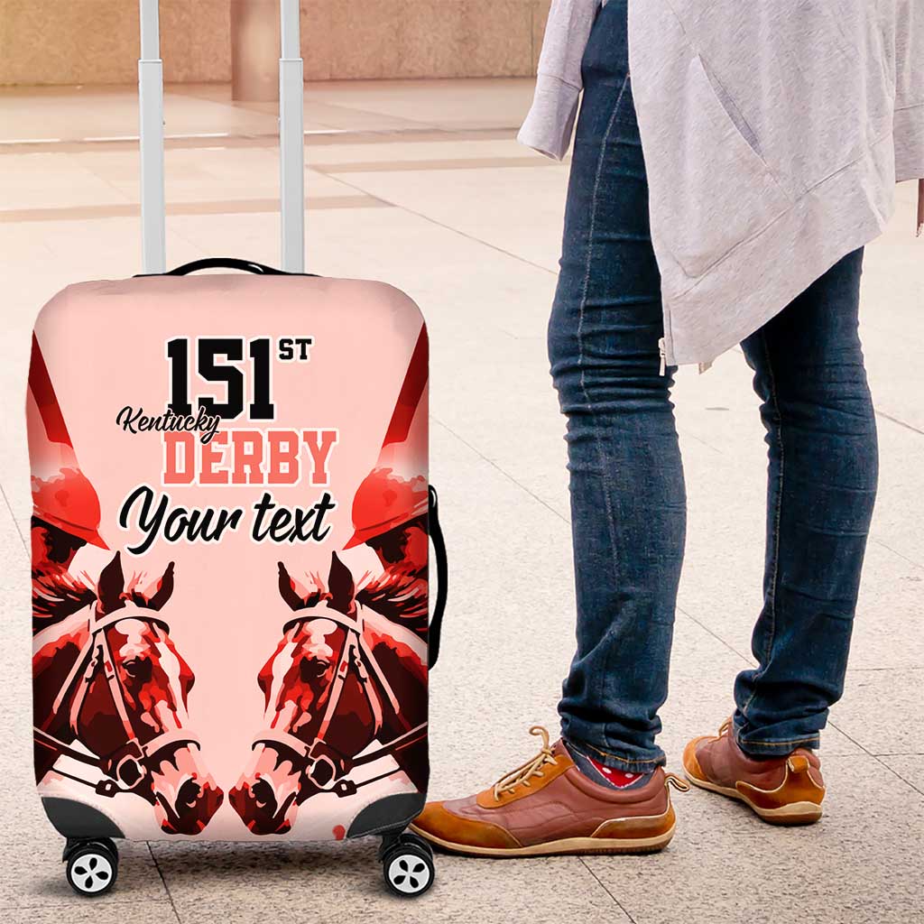 Personalized Kentucky Horse Racing Luggage Cover Happy 151st Anniversary Red Style LT9