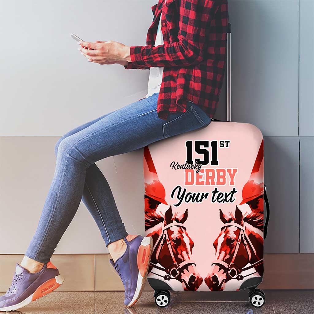Personalized Kentucky Horse Racing Luggage Cover Happy 151st Anniversary Red Style LT9