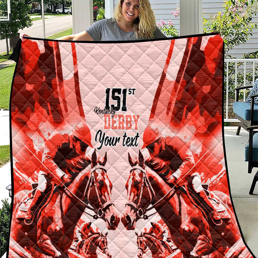 Personalized Kentucky Horse Racing Quilt Happy 151st Anniversary Red Style LT9