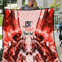 Personalized Kentucky Horse Racing Quilt Happy 151st Anniversary Red Style LT9