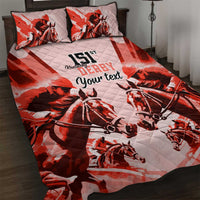 Personalized Kentucky Horse Racing Quilt Bed Set Happy 151st Anniversary Red Style LT9