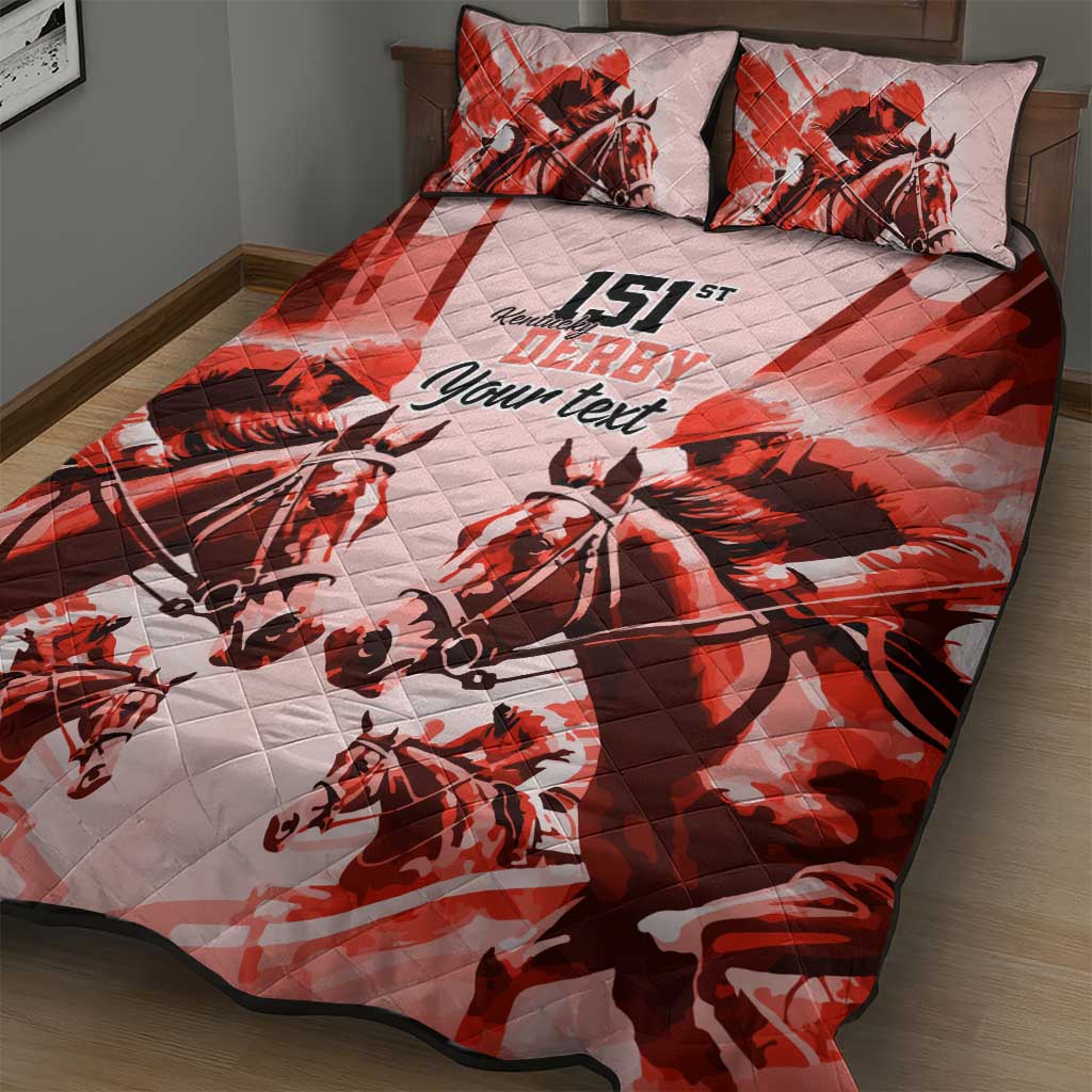 Personalized Kentucky Horse Racing Quilt Bed Set Happy 151st Anniversary Red Style LT9