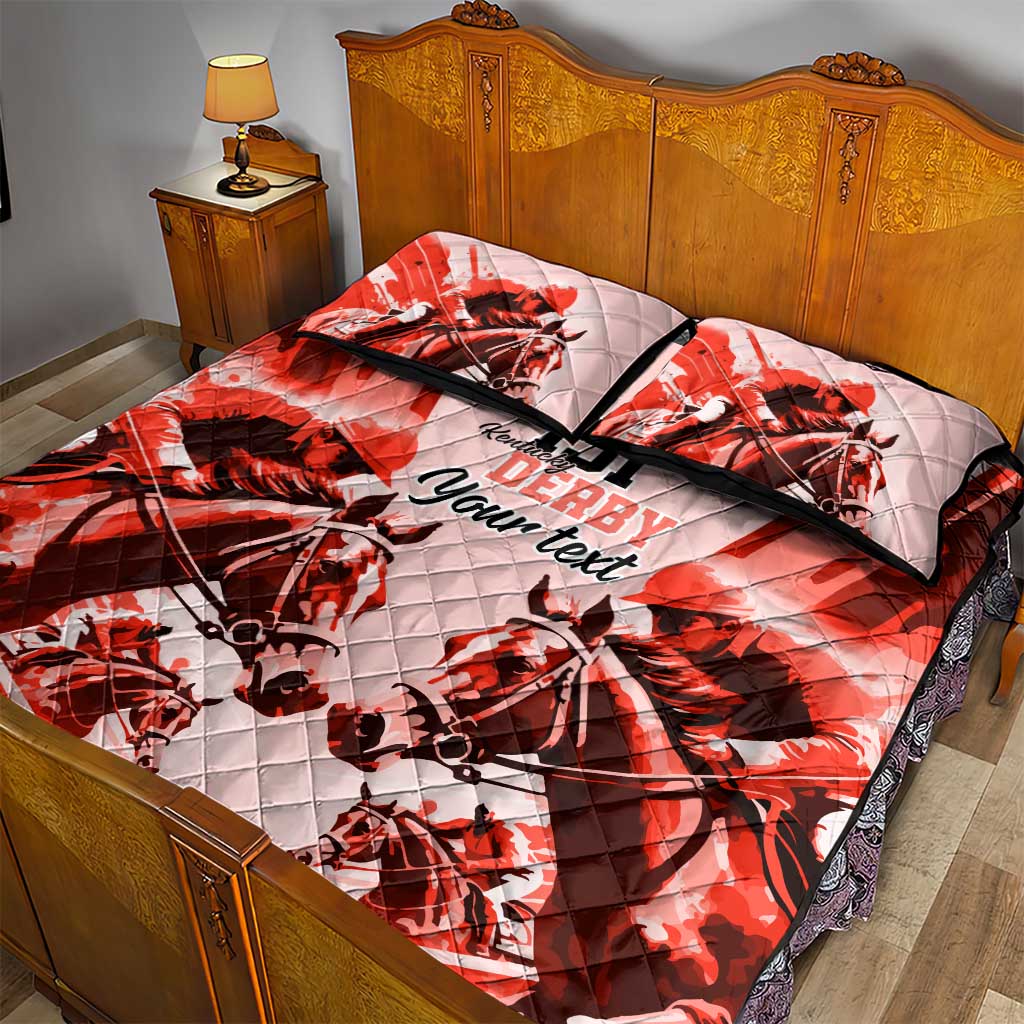 Personalized Kentucky Horse Racing Quilt Bed Set Happy 151st Anniversary Red Style LT9