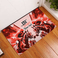 Personalized Kentucky Horse Racing Rubber Doormat Happy 151st Anniversary Red Style LT9