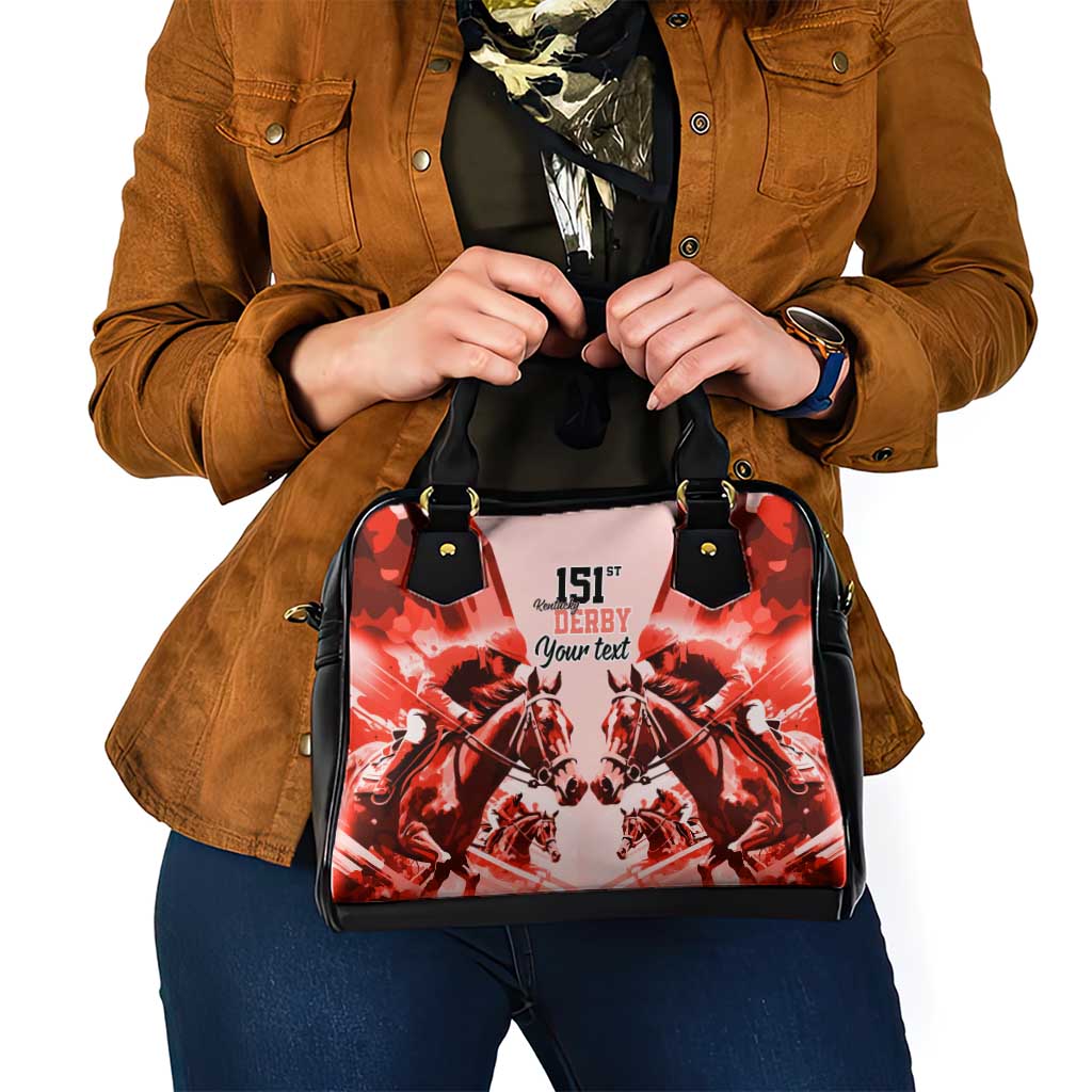 Personalized Kentucky Horse Racing Shoulder Handbag Happy 151st Anniversary Red Style LT9