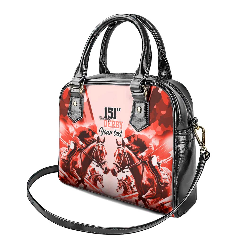 Personalized Kentucky Horse Racing Shoulder Handbag Happy 151st Anniversary Red Style LT9