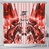 Personalized Kentucky Horse Racing Shower Curtain Happy 151st Anniversary Red Style LT9