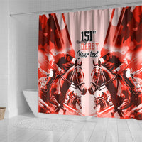 Personalized Kentucky Horse Racing Shower Curtain Happy 151st Anniversary Red Style LT9
