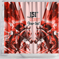 Personalized Kentucky Horse Racing Shower Curtain Happy 151st Anniversary Red Style LT9