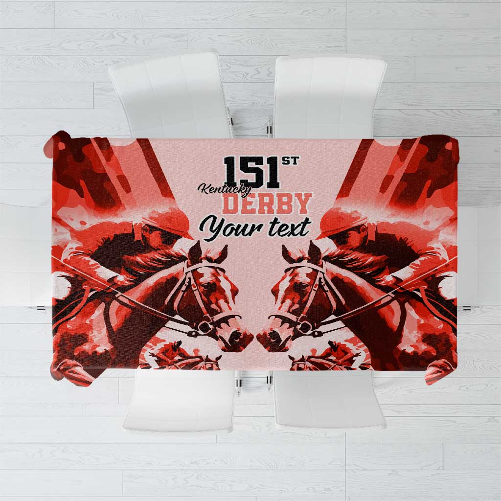 Personalized Kentucky Horse Racing Tablecloth Happy 151st Anniversary Red Style LT9