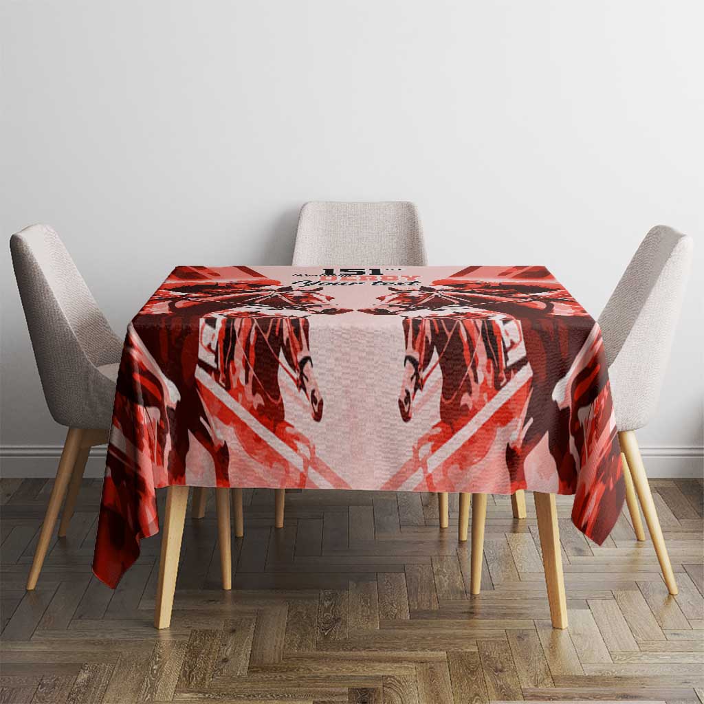 Personalized Kentucky Horse Racing Tablecloth Happy 151st Anniversary Red Style LT9