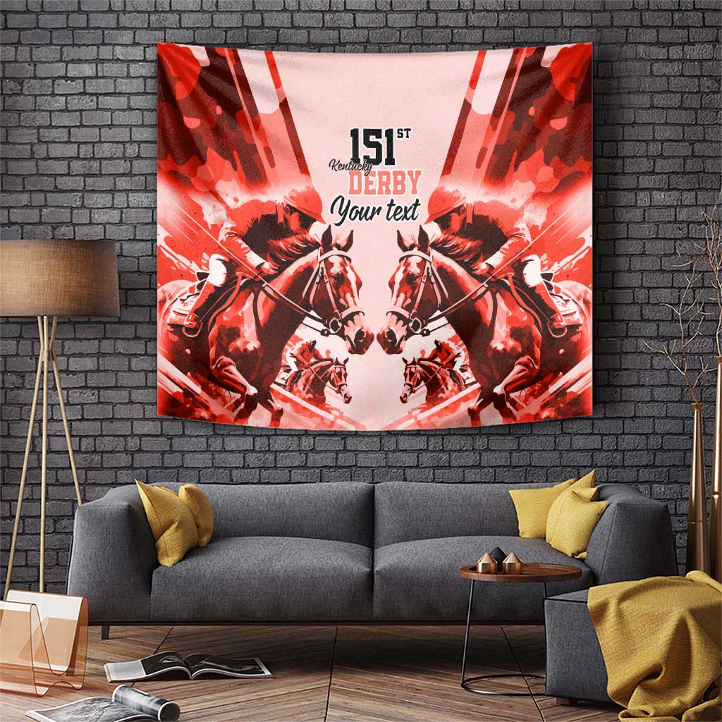 Personalized Kentucky Horse Racing Tapestry Happy 151st Anniversary Red Style LT9