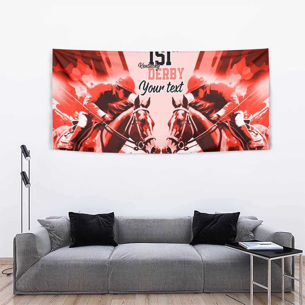 Personalized Kentucky Horse Racing Tapestry Happy 151st Anniversary Red Style LT9