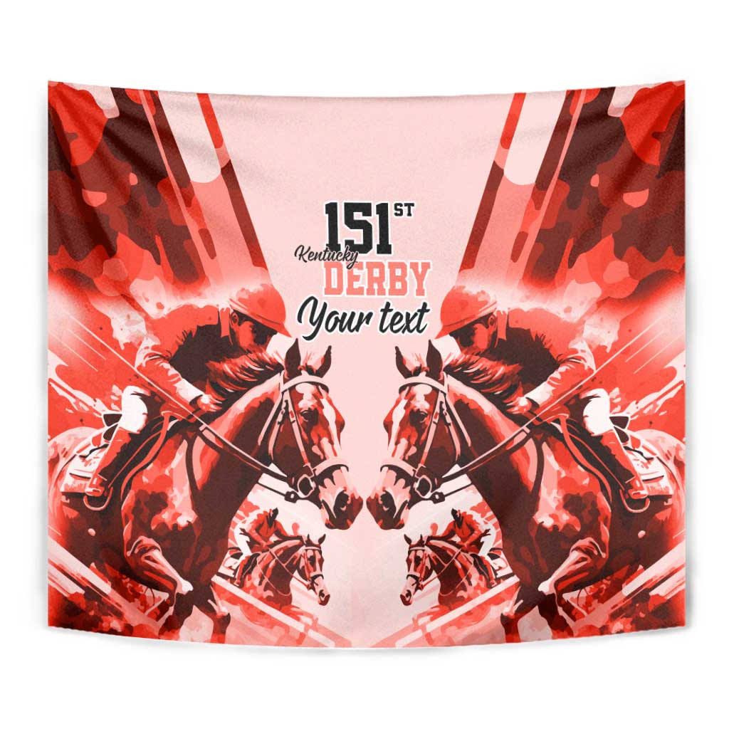 Personalized Kentucky Horse Racing Tapestry Happy 151st Anniversary Red Style LT9