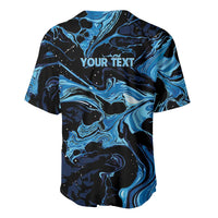 I Like My Ice Crushed Personalized Baseball Jersey Ice Blue White Marble Seamless