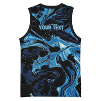 I Like My Ice Crushed Personalized Basketball Jersey Ice Blue White Marble Seamless