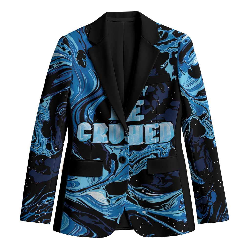 I Like My Ice Crushed Personalized Blazer Ice Blue White Marble Seamless