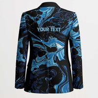 I Like My Ice Crushed Personalized Blazer Ice Blue White Marble Seamless